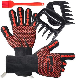 EUHOME 3 in 1 BBQ Gloves