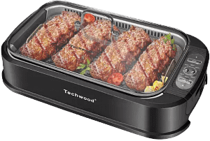 Techwood Smokeless Grill 1500W indoor Grill with Tempered Glass Lid